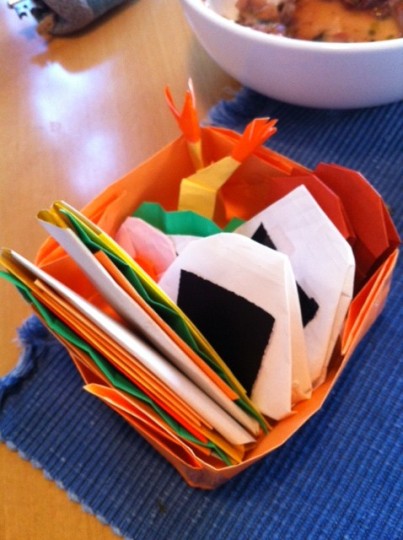 藻も折り紙弁当