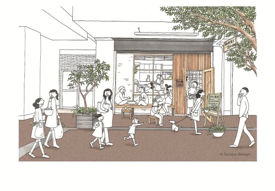 団地の縁側イラスト1